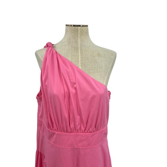 Lilly Pulitzer Lucilyn Dress Maxi One Shoulder Tiered Confetti Pink Size 16 - Picture 3 of 15